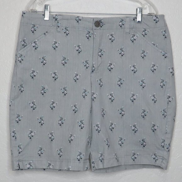 Lee*‎ Women's 1.5" Belt Loop Multipocketed Flat Front Floral Shorts~ Size Medium - Picture 1 of 10